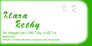 klara rethy business card
